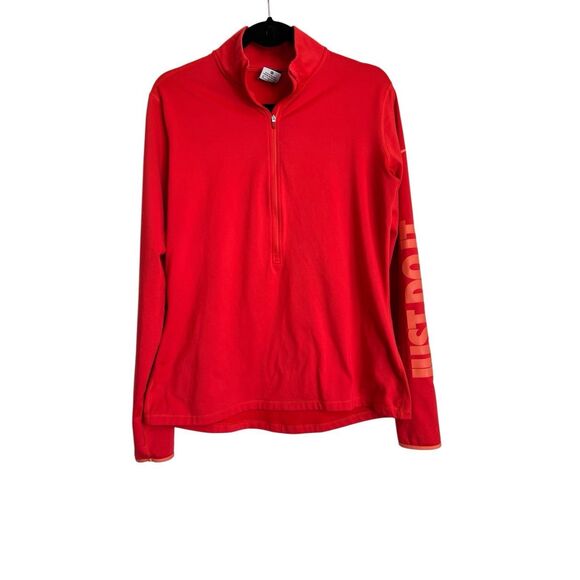 Nike Tops - Nike Dri-Fit Sweatshirt Womens Size XL Red Orange 1/2 Zip Activewear Pullover